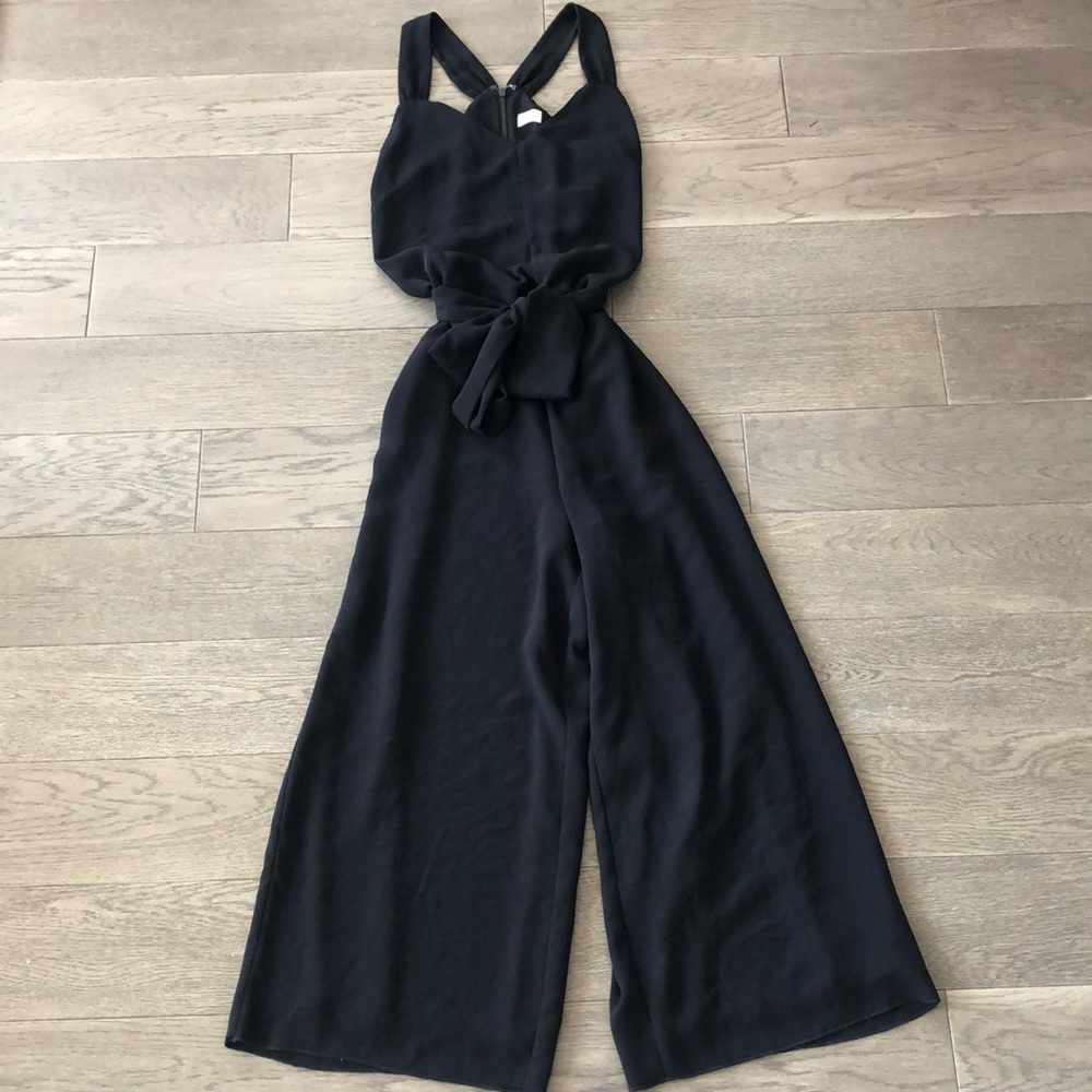 Aritzia wilfred black jumpsuit, tie waist